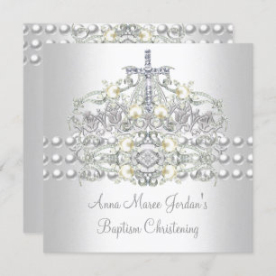 Baptism Tiara Silver White Pearl Diamond Kaart