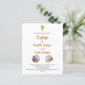 Baptism tweetalige uitnodiging voor het begroten v (Staand voorkant)