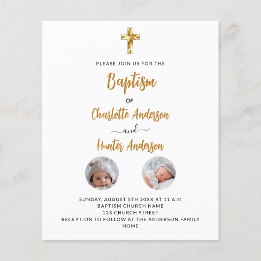 Baptism tweetalige uitnodiging voor het begroten v (Voorkant)