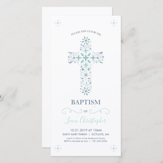 Baptism Uitnodiging - Aangepast uitnodigen voor jo (Voorkant / Achterkant)