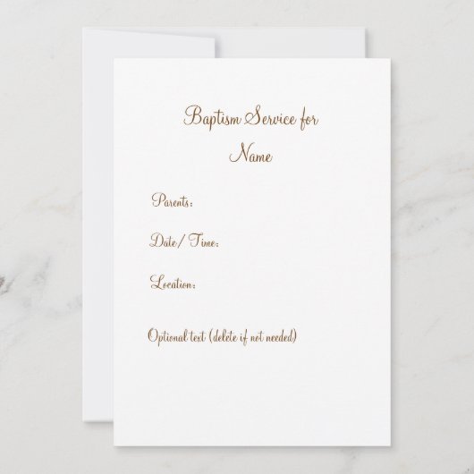 Baptism Uitnodiging - Blauw met kruis en ribbo (Achterkant)