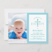 Baptism Uitnodiging - Jongen's Foto uitnodigen (Voorkant)