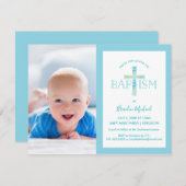 Baptism Uitnodiging - Jongen's Foto uitnodigen (Voorkant / Achterkant)