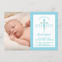 Baptism Uitnodiging - Jongen's Foto uitnodigen