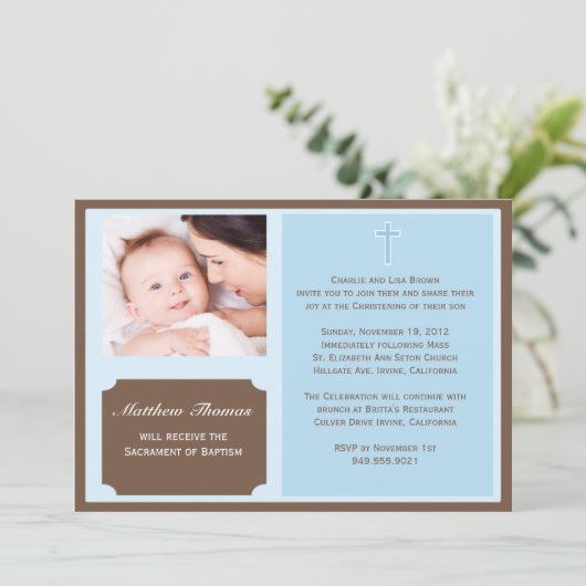 Baptism-uitnodiging Kaart (Staand voorkant)