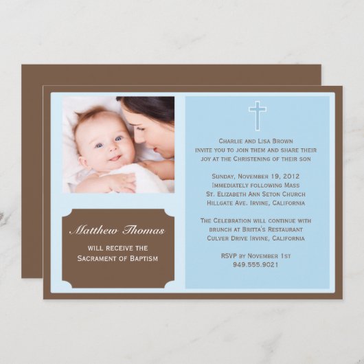 Baptism-uitnodiging Kaart (Voorkant / Achterkant)
