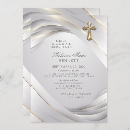 Baptism-uitnodiging Kaart (Voorkant / Achterkant)