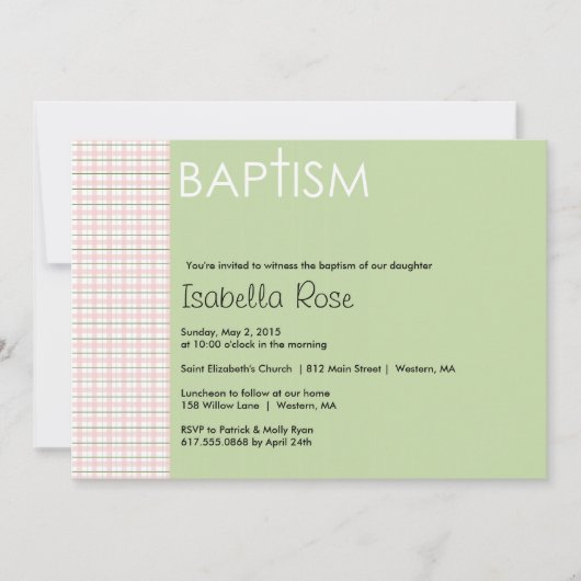 Baptism-uitnodiging Kaart (Voorkant)