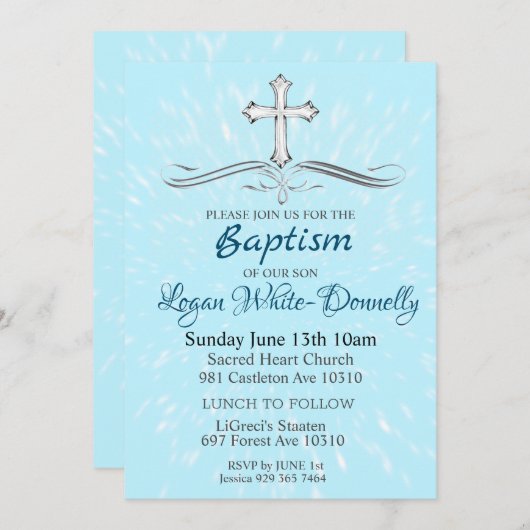 Baptism-uitnodiging Kaart (Voorkant / Achterkant)