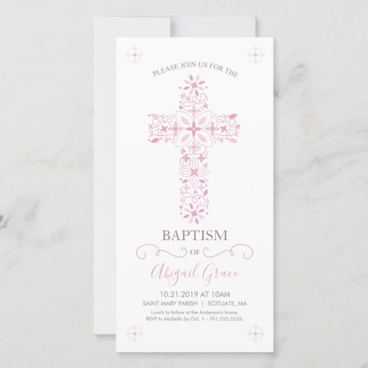 Baptism Uitnodiging - Meisjes aangepaste uitnodigi (Voorkant)