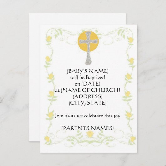 Baptism-uitnodiging Uitnodiging Briefkaart (Voorkant / Achterkant)