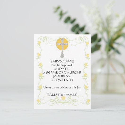 Baptism-uitnodiging Uitnodiging Briefkaart (Staand voorkant)