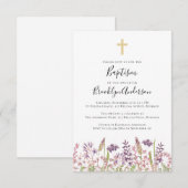 Baptism-uitnodiging | Wilde bloem Kaart (Voorkant / Achterkant)