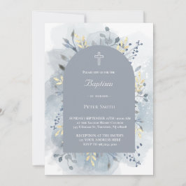 Baptism watercolor foliage  kaart