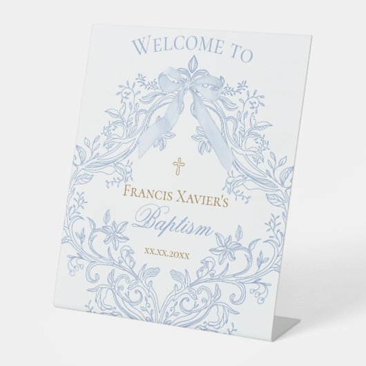 Baptism welcome sign reclamebord met voetstuk (Voorkant)