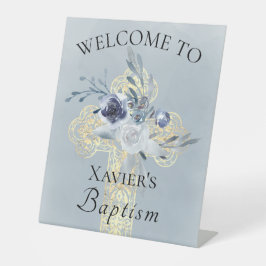 Baptism welcome sign reclamebord met voetstuk