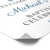 Baptism Welkomstteken Blauw Hydrangea Floral Poster (Hoek)