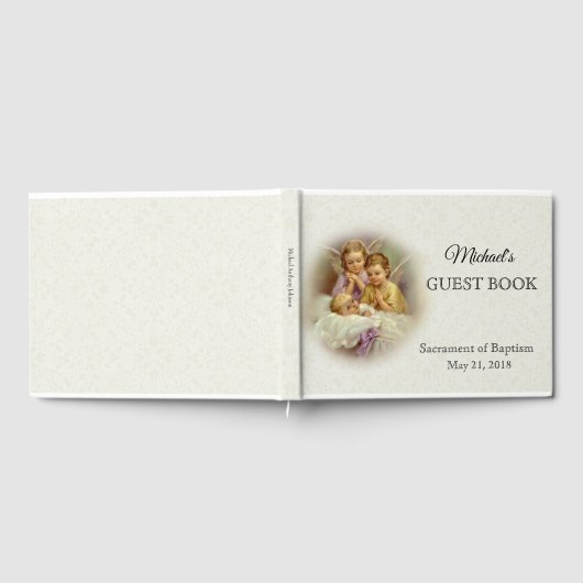 Baptism White Lace Baby Praying Angels Gastenboek (Volledig)
