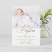 Baptism White Photo Invitation Kaart (Staand voorkant)