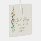 Baptism Wildflower Custom Photo Ceramic Metalen Ornament (Voorkant Rechts)