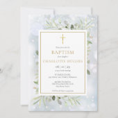 Baptism Winter Snowflakes Waterverf Greenery Kaart (Voorkant)
