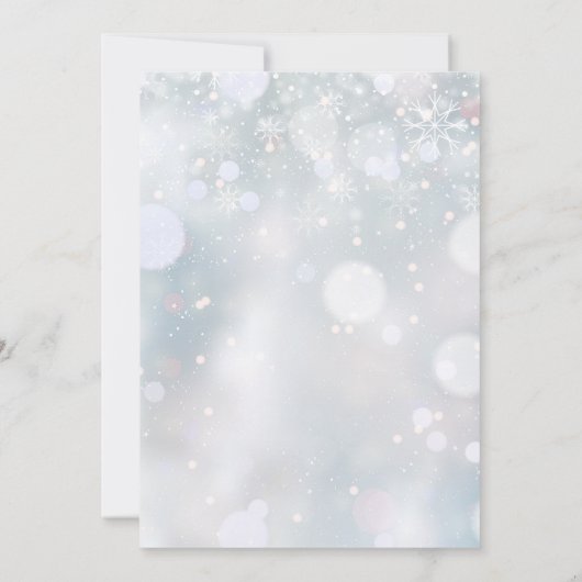 Baptism Winter Snowflakes Waterverf Greenery Kaart (Achterkant)