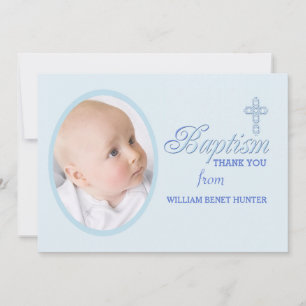 Baptism Word Blue foto Hartelijk dank Notitiekaartje