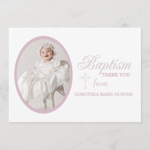 Baptism Word Roze foto Hartelijk dank Bedankkaart