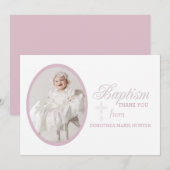 Baptism Word Roze foto Hartelijk dank Bedankkaart (Voorkant / Achterkant)