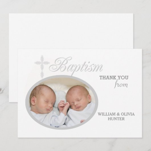 Baptism Word Silver Foto: Notecard #2 Kaart (Voorkant / Achterkant)