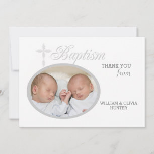 Baptism Word Silver Foto: Notecard #2 Kaart