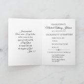 Baptismal Baby Boy Blue Flowers Invitation Kaart (Binnen)