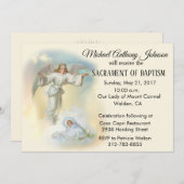 Baptismal Baby Boy Guardian Angel Uitnodiging (Voorkant / Achterkant)