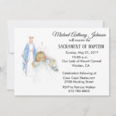 Baptismal Baby Boy Maagd Maria Uitnodiging (Voorkant)