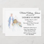 Baptismal Baby Boy Maagd Maria Uitnodiging (Voorkant / Achterkant)