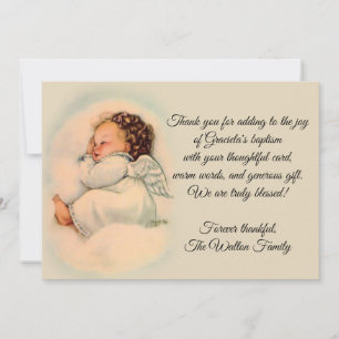 Baptismal  Baby Girl Angel Dank je Bedankkaart