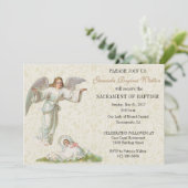Baptismal Baby Girl Angel  uitnodiging (Staand voorkant)