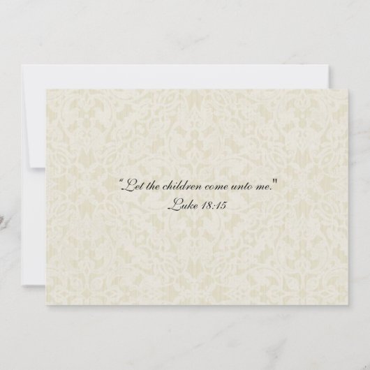 Baptismal Baby Girl Angel  uitnodiging (Achterkant)