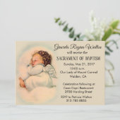 Baptismal Baby Girl Angel  uitnodiging (Staand voorkant)