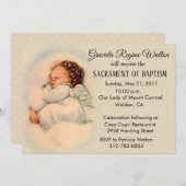 Baptismal Baby Girl Angel  uitnodiging (Voorkant / Achterkant)