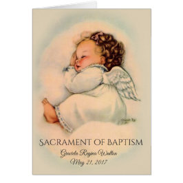 Baptismal  Baby Girl Angel - Uitnodiging