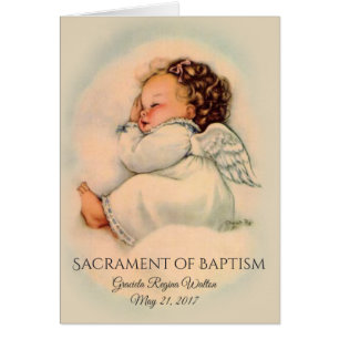 Baptismal  Baby Girl Angel - Uitnodiging