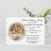 Baptismal Baby Guardian Angels Uitnodiging (Staand voorkant)