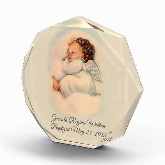 Baptismal  Baby Meisje Angel Fotoblokken (Rechts)
