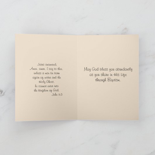 Baptismal Blessing  Baby Meisje Angel Kaart (Binnen)