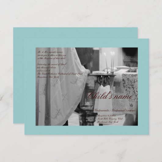 Baptismal Blue Kaart (Voorkant / Achterkant)