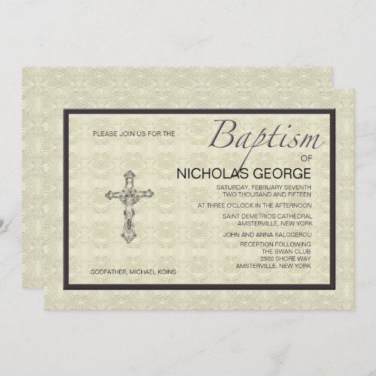 Baptismal formele uitnodiging (Voorkant / Achterkant)