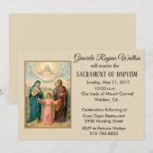 Baptismal Heilige Familie Jezus Maria Jozef Uitnod Kaart (Voorkant / Achterkant)