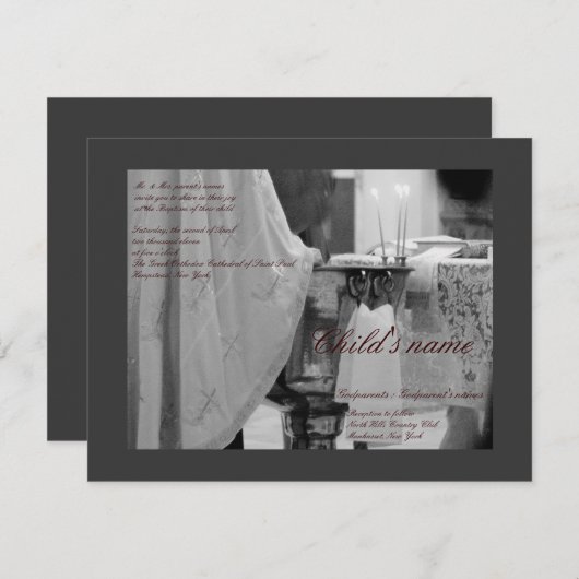 Baptismal Kaart (Voorkant / Achterkant)