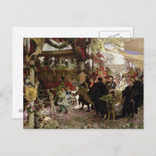 Baptismal Processie van Prins Juan in Sevilla Briefkaart (Voorkant / Achterkant)